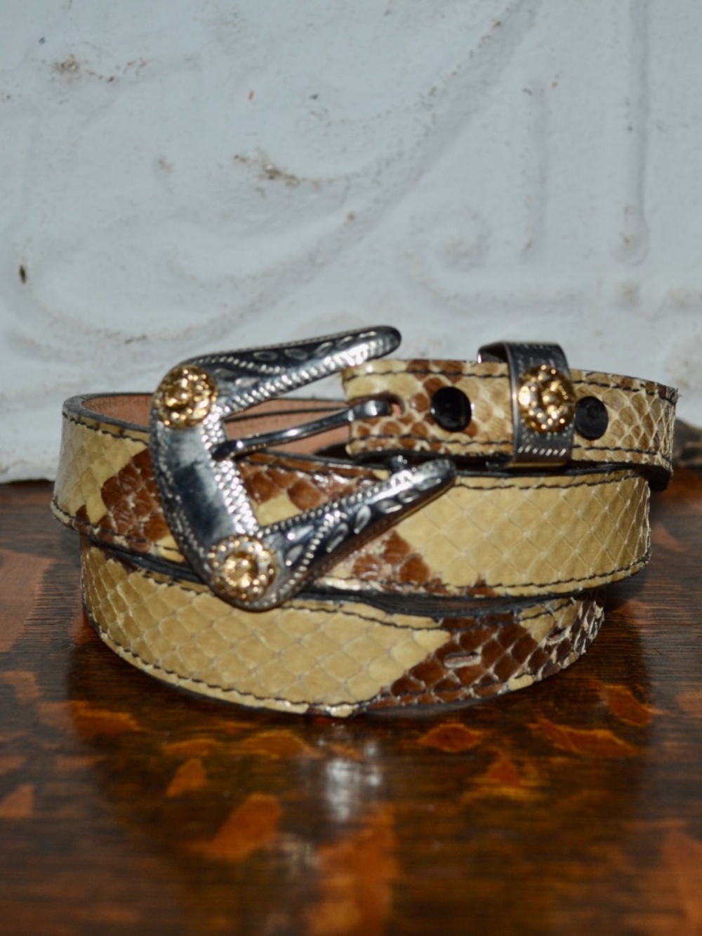 Vintage Python Snakeskin Belt Size 32 Cowgirl Western